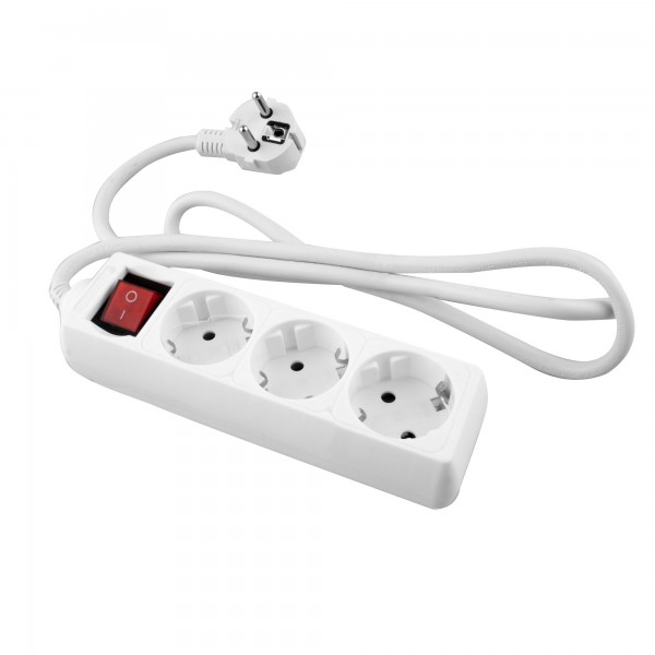Base onlex blanca 3tomas cable/int.5mt
