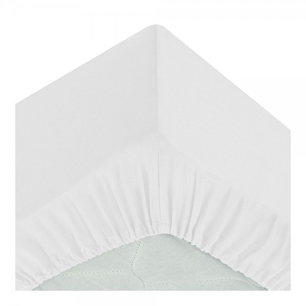 Sábana ajustable algodón blanco 140 x 190 cm