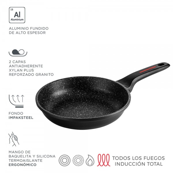 Sartén de aluminio alutherm negra ø26 cm