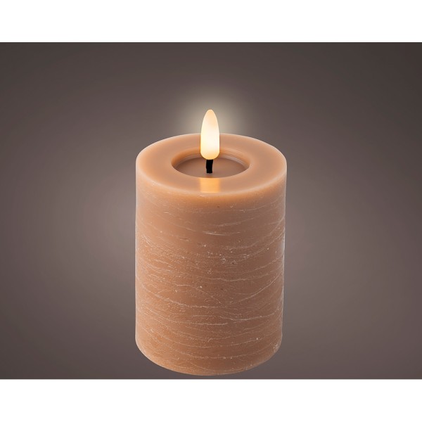 Vela de cera led color marrón ø7 x 11,2 cm (pack 2 unidades)