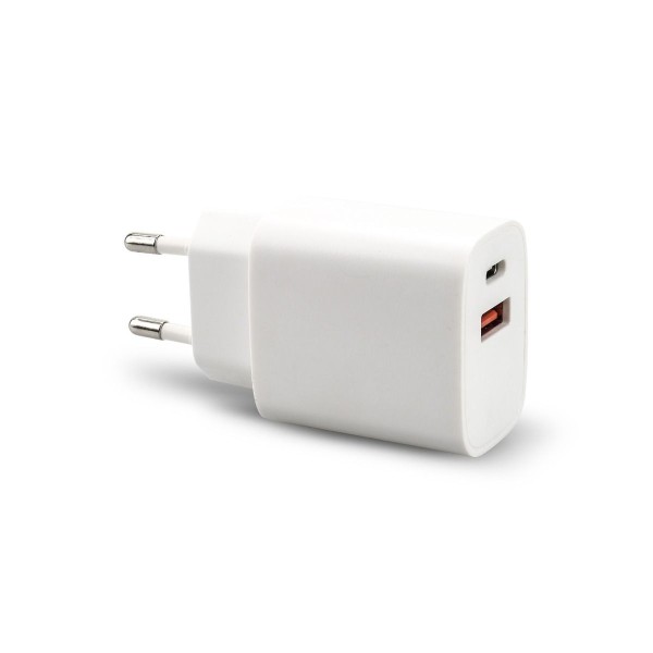 Cargador tipo-c+usb doble 20w.bl.